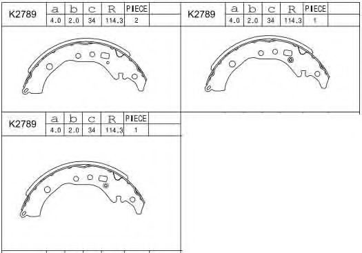 ASIMCO K2789 Тормозные колодоки для TOYOTA RACTIS (Тойота/тоета Раcтис)