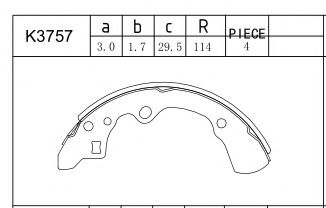 ASIMCO K3757 Тормозные колодоки для MAZDA (Мазда) ASIMCO K3757 Тормозные колодоки для MAZDA (Мазда)