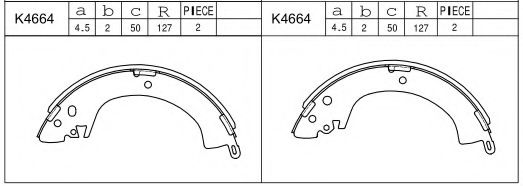 ASIMCO K4664 Тормозные колодоки для MITSUBISHI COLT/RODEO (Митсубиши/митсубиси Cолт/родэо) ASIMCO K4664 Тормозные колодоки для MITSUBISHI COLT/RODEO (Митсубиши/митсубиси Cолт/родэо)
