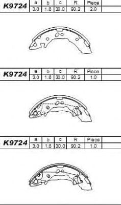 ASIMCO K9724 Тормозные колодоки для HYUNDAI EXCEL (Хендай Эxcэл) ASIMCO K9724 Тормозные колодоки для HYUNDAI EXCEL (Хендай Эxcэл)