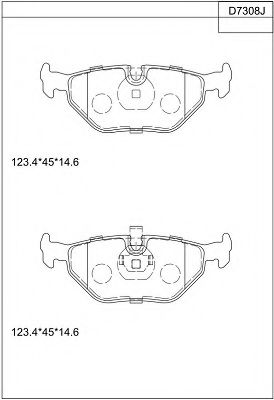 ASIMCO KD7308 Тормозные колодки для BMW (Бмв) ASIMCO KD7308 Тормозные колодки для BMW (Бмв)