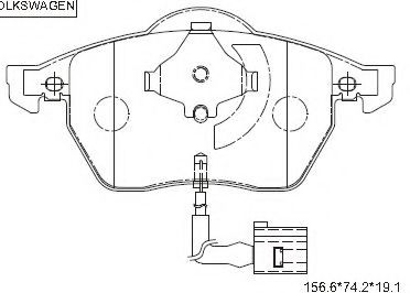 ASIMCO KD7564 Тормозные колодки для VOLKSWAGEN (Фольксваген) ASIMCO KD7564 Тормозные колодки для VOLKSWAGEN (Фольксваген)