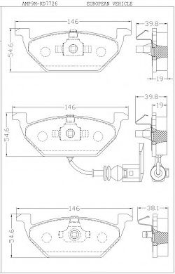 ASIMCO KD7726 Тормозные колодки для VOLKSWAGEN (Фольксваген) ASIMCO KD7726 Тормозные колодки для VOLKSWAGEN (Фольксваген)