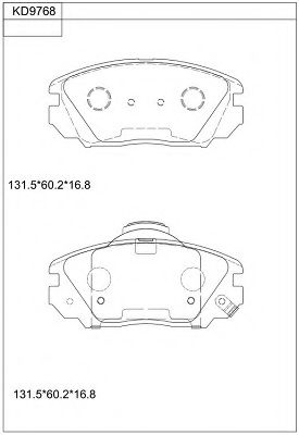 ASIMCO KD9768 Тормозные колодки для HYUNDAI GRANDEUR (Хендай Грандэур) ASIMCO KD9768 Тормозные колодки для HYUNDAI GRANDEUR (Хендай Грандэур)