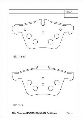 ASIMCO KD7024 Тормозные колодки для JAGUAR F-TYPE (Ягуар Ф-тъпэ) ASIMCO KD7024 Тормозные колодки для JAGUAR F-TYPE (Ягуар Ф-тъпэ)