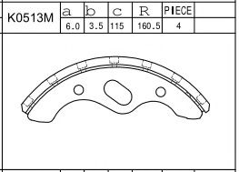 ASIMCO K0513M Тормозные колодоки 