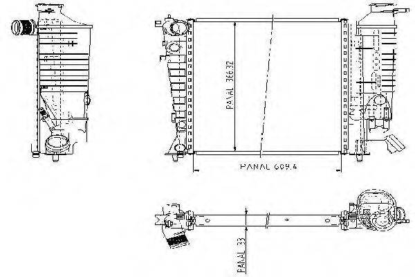 ORDONEZ 1020841809 Радиатор, охлаждение двигателя для PEUGEOT 306 (Пежо 306) ORDONEZ 1020841809 Радиатор, охлаждение двигателя для PEUGEOT 306 (Пежо 306)