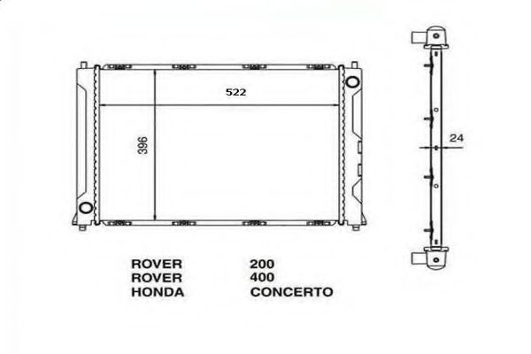 ORDONEZ 2060216 Радиатор, охлаждение двигателя для ROVER 400 (Ровер 400) ORDONEZ 2060216 Радиатор, охлаждение двигателя для ROVER 400 (Ровер 400)