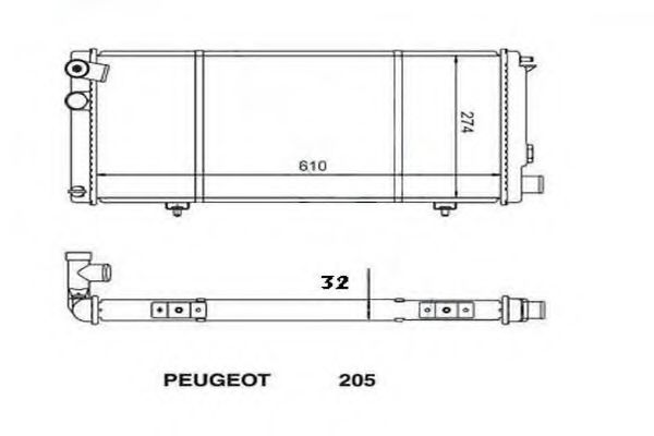 ORDONEZ 2060258 Радиатор, охлаждение двигателя для PEUGEOT 205 I (Пежо 205 и) ORDONEZ 2060258 Радиатор, охлаждение двигателя для PEUGEOT 205 I (Пежо 205 и)