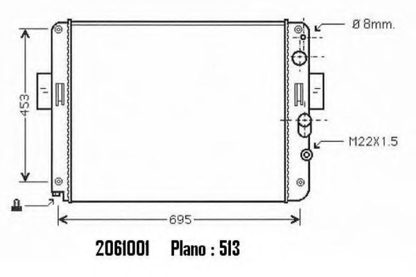 ORDONEZ 2061001 Радиатор, охлаждение двигателя 