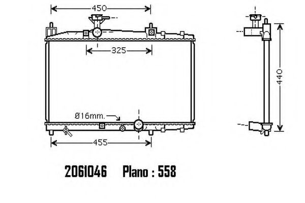 ORDONEZ 2061046 Радиатор, охлаждение двигателя 