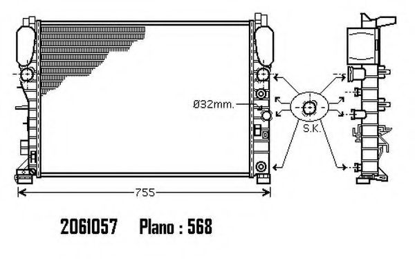 ORDONEZ 2061057 Радиатор, охлаждение двигателя 