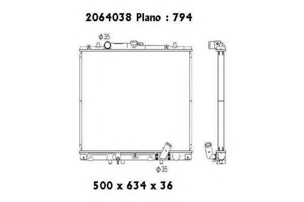 ORDONEZ 2064038 Радиатор, охлаждение двигателя 