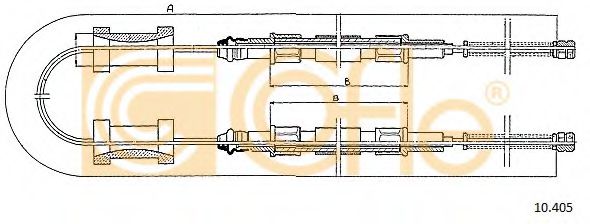 COFLE 10.405 Трос, стояночная тормозная система для AUDI 80 (Ауди 80) COFLE 10.405 Трос, стояночная тормозная система для AUDI 80 (Ауди 80)