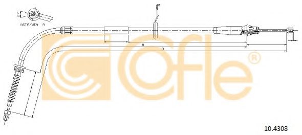COFLE 10.4308 Трос, стояночная тормозная система для MINI (Мини) COFLE 10.4308 Трос, стояночная тормозная система для MINI (Мини)
