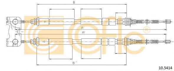 COFLE 10.5414 Трос, стояночная тормозная система для FORD ESCORT VII (Форд Эскорт 7) COFLE 10.5414 Трос, стояночная тормозная система для FORD ESCORT VII (Форд Эскорт 7)