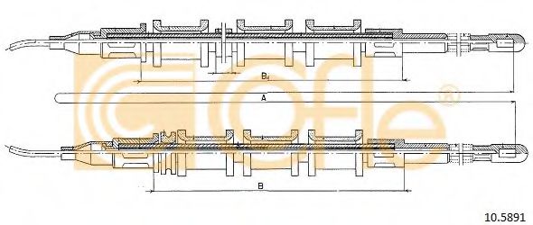 COFLE 10.5891 Трос, стояночная тормозная система для OPEL KADETT E COMBO (Опель Кадэтт э комбо) COFLE 10.5891 Трос, стояночная тормозная система для OPEL KADETT E COMBO (Опель Кадэтт э комбо)