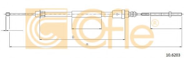 COFLE 10.6203 Трос, стояночная тормозная система для PEUGEOT (Пежо) COFLE 10.6203 Трос, стояночная тормозная система для PEUGEOT (Пежо)
