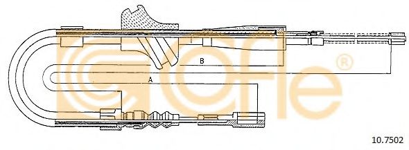 COFLE 10.7502 Трос, стояночная тормозная система для AUDI 80 (Ауди 80) COFLE 10.7502 Трос, стояночная тормозная система для AUDI 80 (Ауди 80)