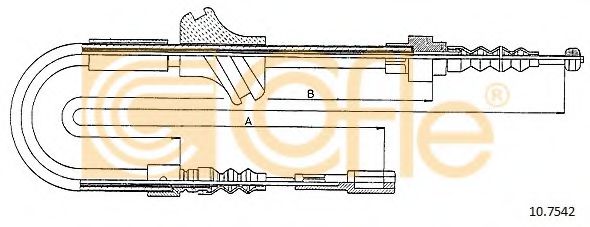 COFLE 10.7542 Трос, стояночная тормозная система для AUDI COUPE (Ауди Cоупэ) COFLE 10.7542 Трос, стояночная тормозная система для AUDI COUPE (Ауди Cоупэ)