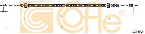 COFLE 1286P2 Тросик замка капота 