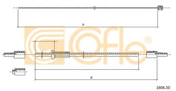 COFLE 1606.50 Тросик замка капота для FIAT SUPERBRAVO (Фиат Супербраvо) COFLE 1606.50 Тросик замка капота для FIAT SUPERBRAVO (Фиат Супербраvо)