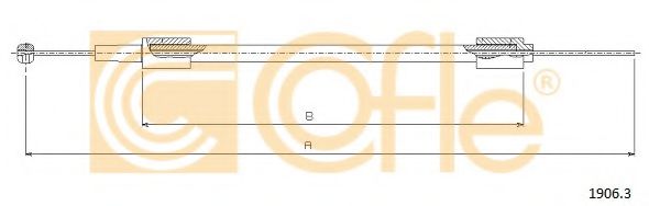 COFLE 1906.3 Тросик замка капота 