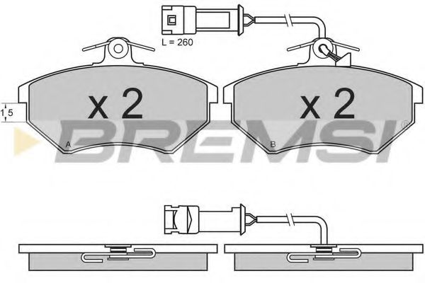 BREMSI BP2643 Тормозные колодки для VOLKSWAGEN (Фольксваген) BREMSI BP2643 Тормозные колодки для VOLKSWAGEN (Фольксваген)