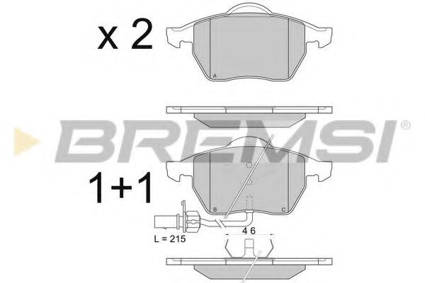 BREMSI BP2816 Тормозные колодки для VOLKSWAGEN (Фольксваген) BREMSI BP2816 Тормозные колодки для VOLKSWAGEN (Фольксваген)