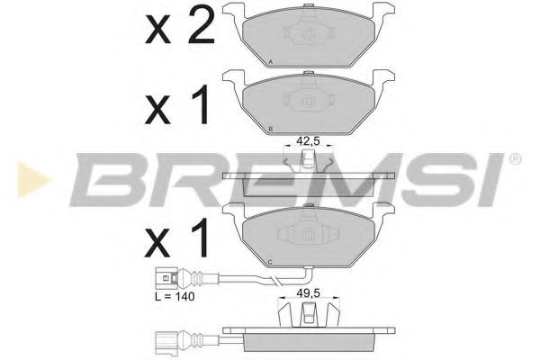 BREMSI BP2848 Тормозные колодки для VOLKSWAGEN BORA / JETTA V (1K5), GOLF V Variant (1K5), JETTA V (1K5), VENTO V (1K5) 1.4 TSI BREMSI BP2848 Тормозные колодки для VOLKSWAGEN BORA / JETTA V (1K5), GOLF V Variant (1K5), JETTA V (1K5), VENTO V (1K5) 1.4 TSI