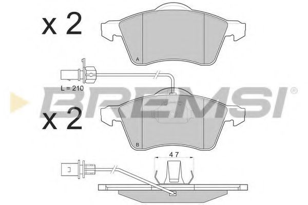 BREMSI BP2868 Тормозные колодки для VOLKSWAGEN (Фольксваген) BREMSI BP2868 Тормозные колодки для VOLKSWAGEN (Фольксваген)