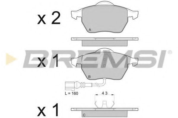 BREMSI BP2984 Тормозные колодки для VOLKSWAGEN (Фольксваген) BREMSI BP2984 Тормозные колодки для VOLKSWAGEN (Фольксваген)