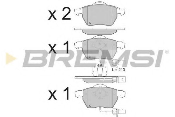 BREMSI BP3071 Тормозные колодки для VOLKSWAGEN (Фольксваген) BREMSI BP3071 Тормозные колодки для VOLKSWAGEN (Фольксваген)