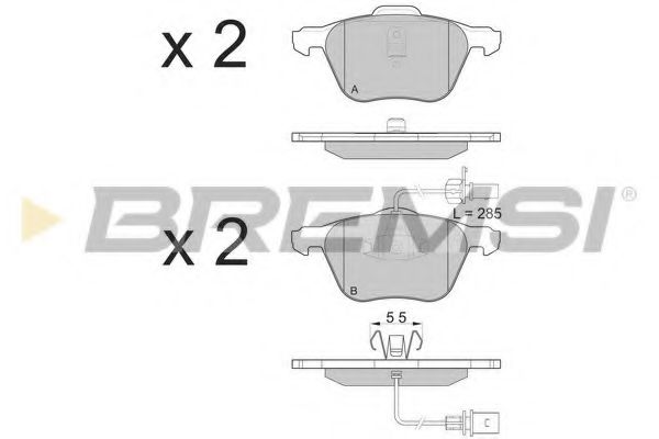 BREMSI BP3076 Тормозные колодки для VOLKSWAGEN (Фольксваген) BREMSI BP3076 Тормозные колодки для VOLKSWAGEN (Фольксваген)