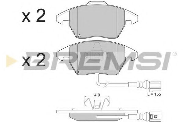 BREMSI BP3103 Тормозные колодки для VOLKSWAGEN BORA / JETTA V (1K5), GOLF V Variant (1K5), JETTA V (1K5), VENTO V (1K5) 1.4 TSI BREMSI BP3103 Тормозные колодки для VOLKSWAGEN BORA / JETTA V (1K5), GOLF V Variant (1K5), JETTA V (1K5), VENTO V (1K5) 1.4 TSI