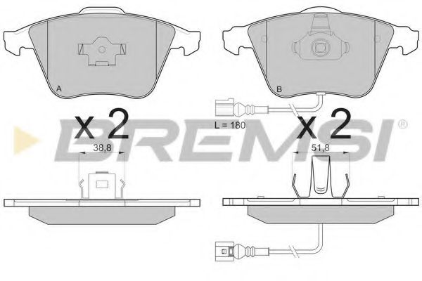 BREMSI BP3136 Тормозные колодки для VOLKSWAGEN BORA / JETTA V (1K5), GOLF V Variant (1K5), JETTA V (1K5), VENTO V (1K5) 1.4 TSI BREMSI BP3136 Тормозные колодки для VOLKSWAGEN BORA / JETTA V (1K5), GOLF V Variant (1K5), JETTA V (1K5), VENTO V (1K5) 1.4 TSI