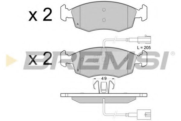 BREMSI BP3433 Тормозные колодки для FIAT 500 (Фиат 500) BREMSI BP3433 Тормозные колодки для FIAT 500 (Фиат 500)
