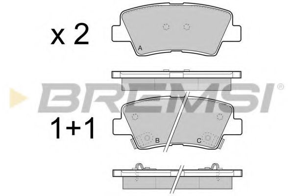 BREMSI BP3471 Тормозные колодки для HYUNDAI GRANDEUR (Хендай Грандэур) BREMSI BP3471 Тормозные колодки для HYUNDAI GRANDEUR (Хендай Грандэур)