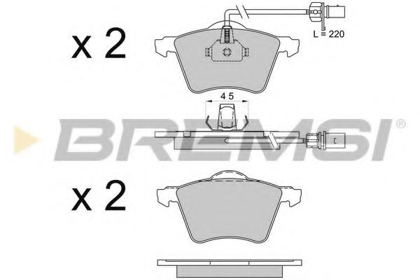 BREMSI BP3506 Тормозные колодки для VOLKSWAGEN (Фольксваген) BREMSI BP3506 Тормозные колодки для VOLKSWAGEN (Фольксваген)