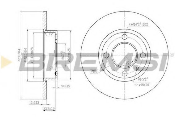 BREMSI DBA042S Тормозной диск для AUDI 80 (Ауди 80) BREMSI DBA042S Тормозной диск для AUDI 80 (Ауди 80)