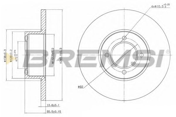 BREMSI DBA054S Тормозной диск для OPEL (Опель) BREMSI DBA054S Тормозной диск для OPEL (Опель)