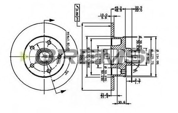 BREMSI DBA266S Тормозной диск для VOLKSWAGEN PASSAT (Фольксваген Пассат) BREMSI DBA266S Тормозной диск для VOLKSWAGEN PASSAT (Фольксваген Пассат)