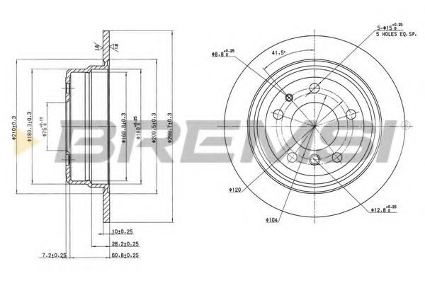 BREMSI DBA326S Тормозной диск для BMW 7 (Бмв 7) BREMSI DBA326S Тормозной диск для BMW 7 (Бмв 7)