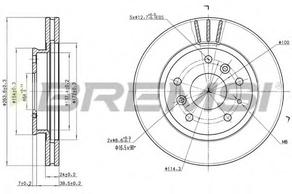 BREMSI DBA395V Тормозной диск для CHERY J11 (Чери Ж11) BREMSI DBA395V Тормозной диск для CHERY J11 (Чери Ж11)