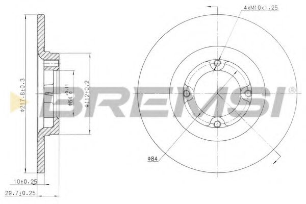 BREMSI DBA533S Тормозной диск для TOYOTA COROLLA (Тойота/тоета Cоролла) BREMSI DBA533S Тормозной диск для TOYOTA COROLLA (Тойота/тоета Cоролла)
