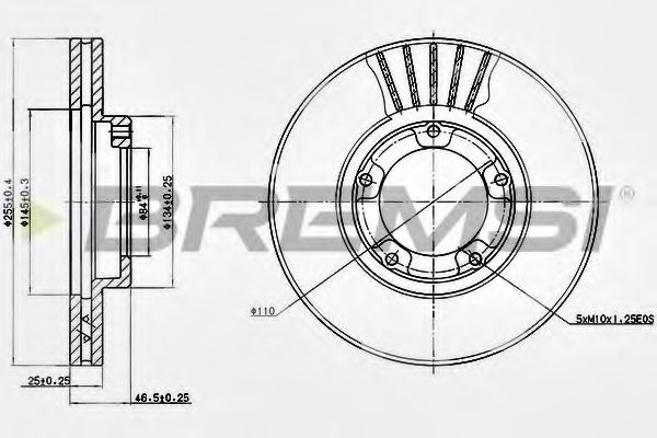 BREMSI DBA703V Тормозной диск для TOYOTA (Тойота/тоета) BREMSI DBA703V Тормозной диск для TOYOTA (Тойота/тоета)