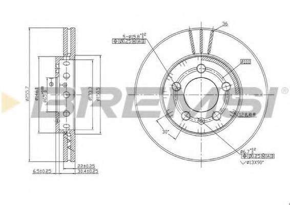 BREMSI DBA927V Тормозной диск для SEAT (Сеат) BREMSI DBA927V Тормозной диск для SEAT (Сеат)