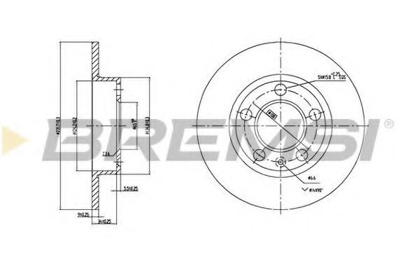 BREMSI DBA929S Тормозной диск для SEAT (Сеат) BREMSI DBA929S Тормозной диск для SEAT (Сеат)