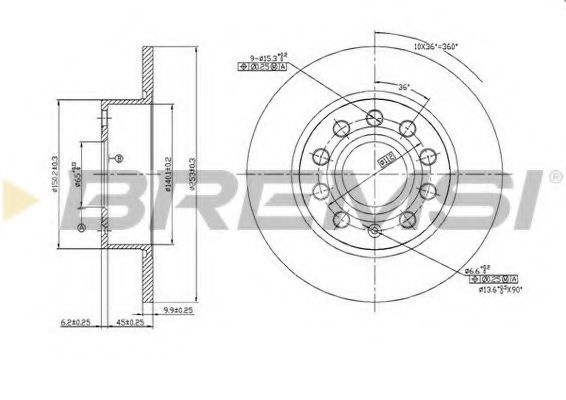 BREMSI DBB224S Тормозной диск для SEAT (Сеат) BREMSI DBB224S Тормозной диск для SEAT (Сеат)