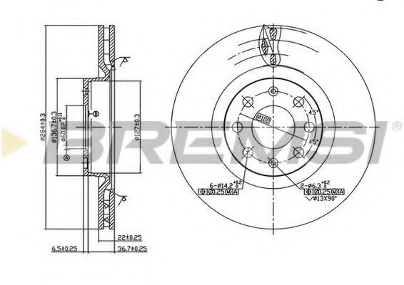 BREMSI DBB298V Тормозной диск для FIAT (Фиат) BREMSI DBB298V Тормозной диск для FIAT (Фиат)